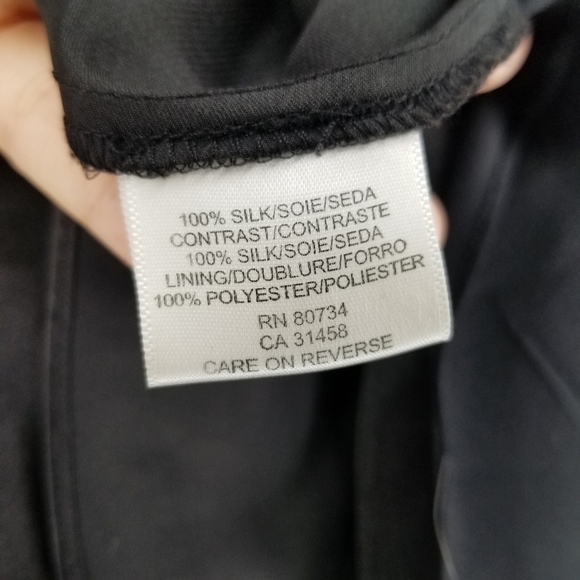 BCBGMaxAzria Silk Dress‎ Mini Chiffon Bead Sequins Cocktail Little Black Women 6 - Picture 11 of 14